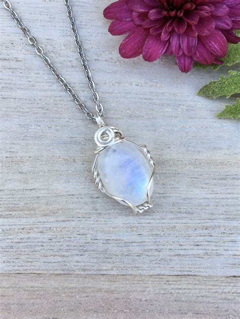 Moonstone Necklace Crystal Necklace Moonstone Jewelry Bohemian