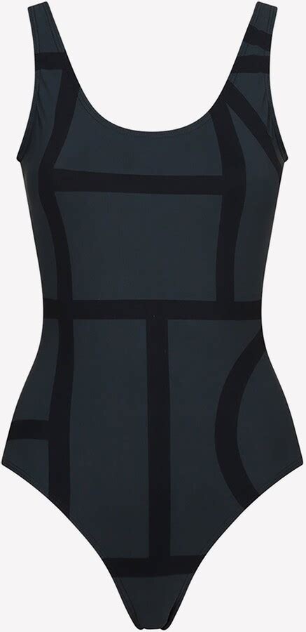 Totême Monogram One Piece Swimsuit Shopstyle