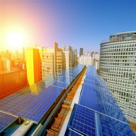 Premium AI Image | Solar panels on a building in the city