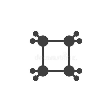 Cyclobutane C4h8 Organic Compound Molecular Structure Stock Vector