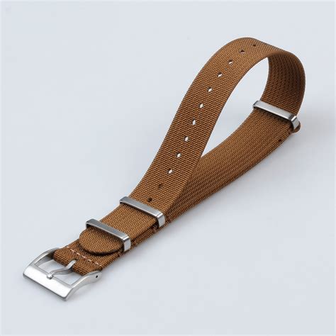 Custom High Quality Ribbed Nylon Watch Band Brown Color In Mm Mm