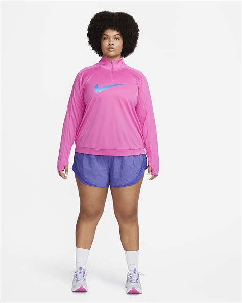 Nike Dri FIT Swoosh Women S 1 4 Zip Long Sleeve Running Mid Layer Plus