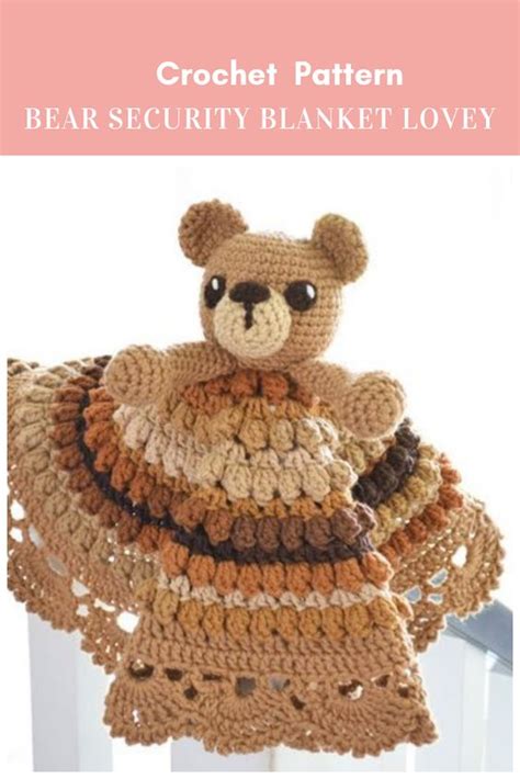 Cuddles The Classic Bear Security Blanket Lovey Crochet Pattern