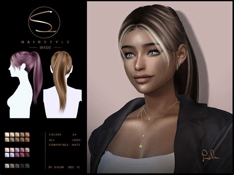 The Sims Resource Long Ponytail Hairstyle Lila By S Club In