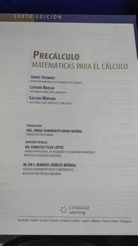 Libro Precalculo Matem Ticas Para El C Lculo Ed Stewart Mercadolibre