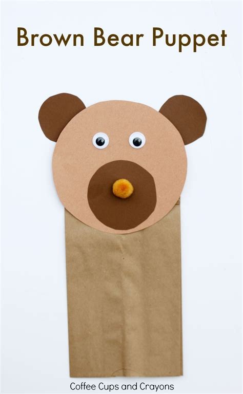 A Brown Bear Puppet Made Out Of Paper