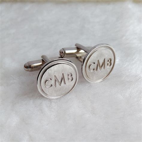 Personalized Cufflinks,Circle Initial Cufflinks,Silver Men CuffLinks ...