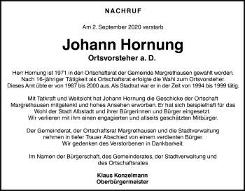 Traueranzeigen von Johann Hornung Schwarzwälder Bote Trauer