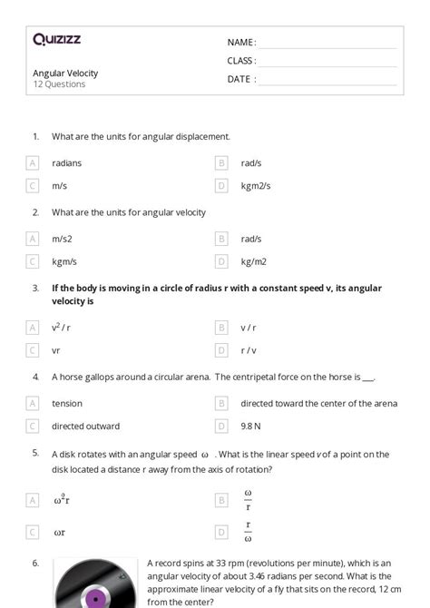 50 Rotational Kinetic Energy Worksheets On Quizizz Free And Printable