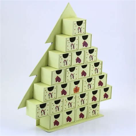 Custom Blank Advent Calend Box Storage Decorative Tree Shaped Paper