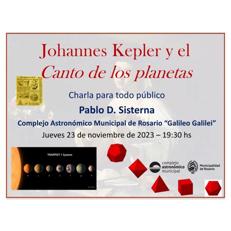 Complejo Astronómico Municipal Charla Kepler y el canto de los