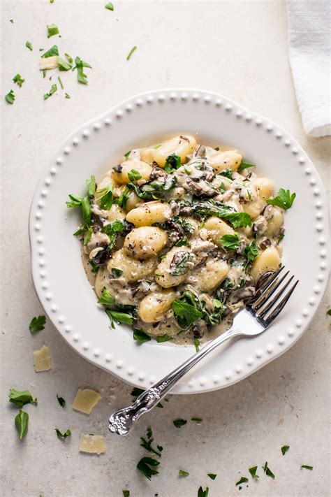 Creamy Mushroom And Spinach Gnocchi Salt Lavender