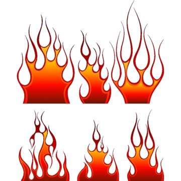 Set Of Fire Vector Icons For Design Use, Fire, Yellow, Image PNG and ...