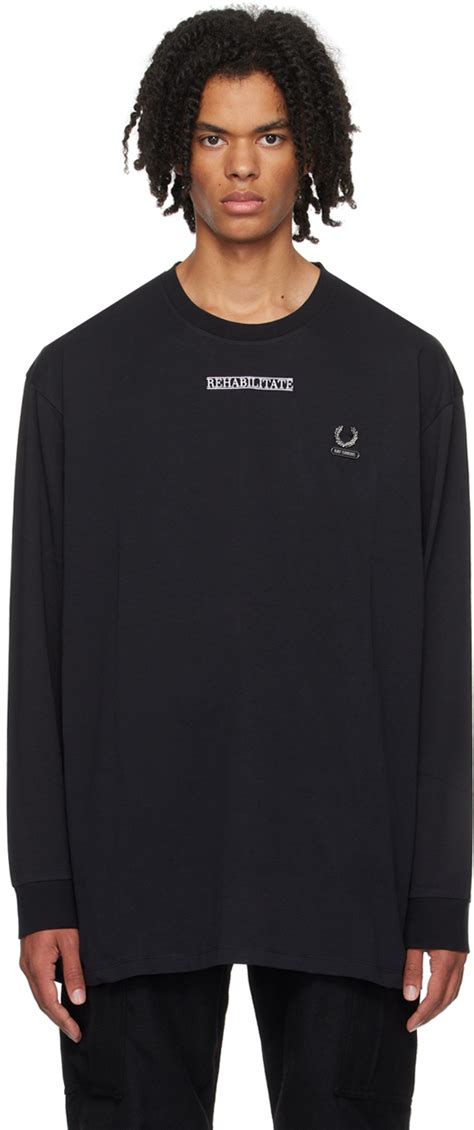 Raf Simons Black Fred Perry Edition Long Sleeve T Shirt Raf Simons