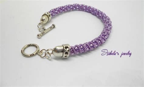 Purple Micro Macrame Spiral Bracelet Izabela Craftwork