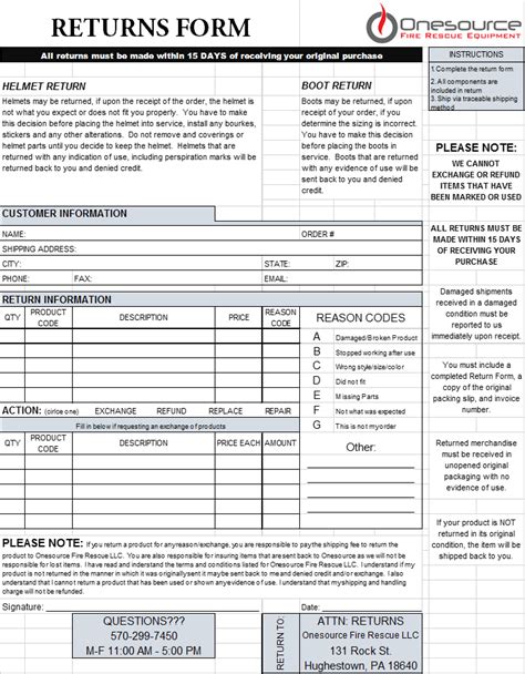 Printable Lands End Returns Form