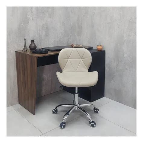 Cadeira Home Office Couro Pu Nude Parcelamento Sem Juros