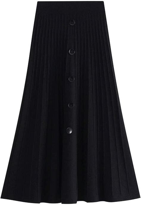 Paramise Knitted Wool Long Skirts For Women Autumn Winter Slim High