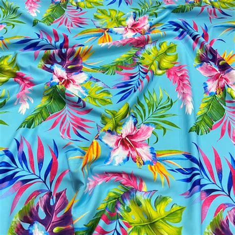 Buy Swimsuit Nylon Spandex Fabric Hawaiian Floral Print Nylon Spandex