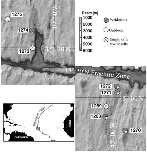 Location And Lithologies Of Odp Leg Drill Sites Shown On