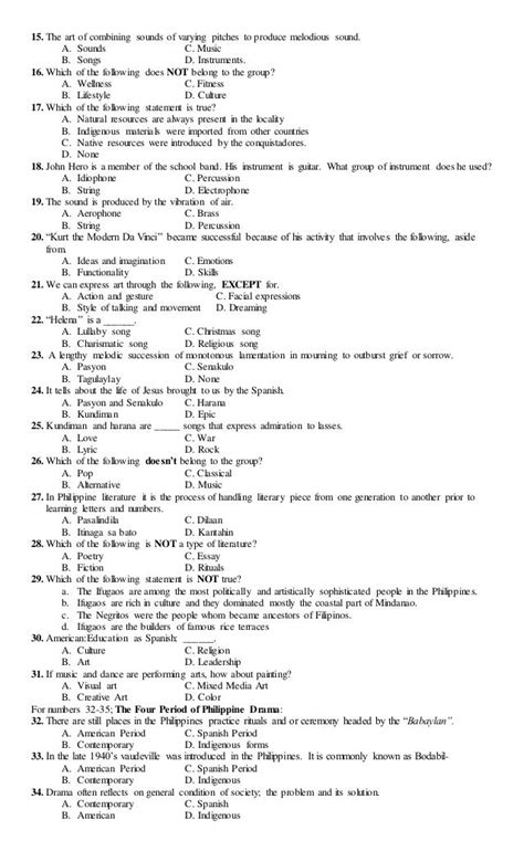 Summative Test Mapeh