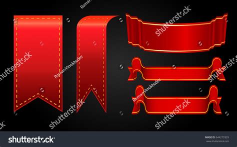 Red Ribbons Collection Set Stock Vector Royalty Free 644273329