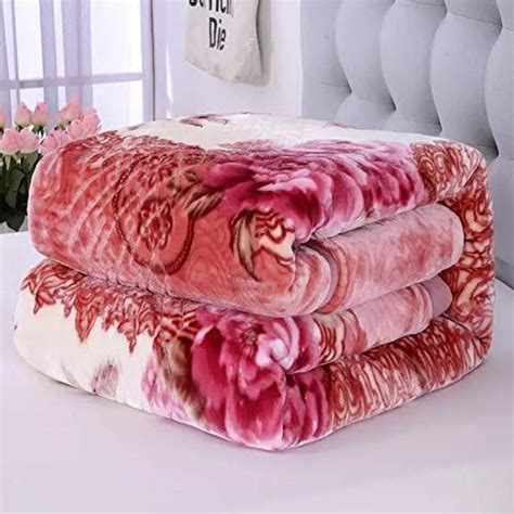 Dboze Queen Size Weighted Warm Heavy Korean Mink Fleece Blanket Single Ply Soft Thick Pink