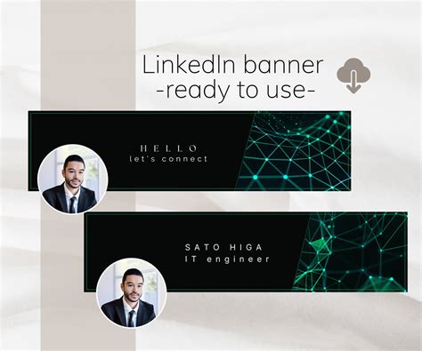 Linkedin Banner Technology, Black Linkedin Banner With Green Connections Image, Professional ...