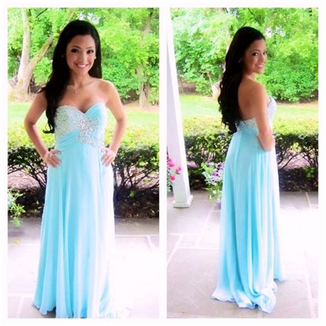 Ulass 2016 Light Blue Prom Dresses Long Sweetheart With Beads Ruched