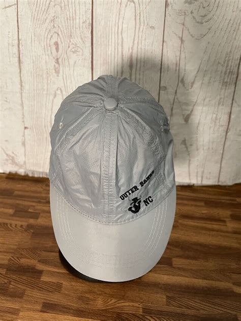 Outer Banks Nc Beach Mart Gray Baseball Cap Hat Adj Gem