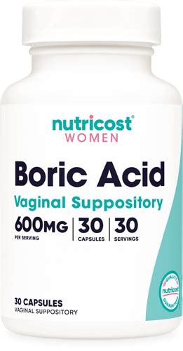 Nutricost Women Boric Acid Vaginal Suppository 600 Mg 30 Capsules