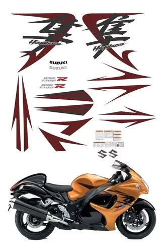 Kit Adesivo Hayabusa Gsx 1300r 2010 Dourada Cor Padrão Parcelamento