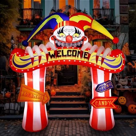 Amazon Ft Giant Halloween Inflatables Clown Archway Outdoor