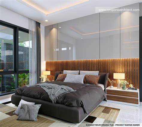 Desain Kamar Tidur Orang Tua Rumah Modern 2 Lantai Bapak HND Di