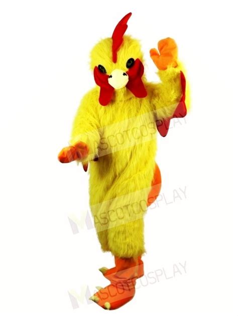 Yellow Chicken Cock Rooster Mascot Costumes Poultry Animal