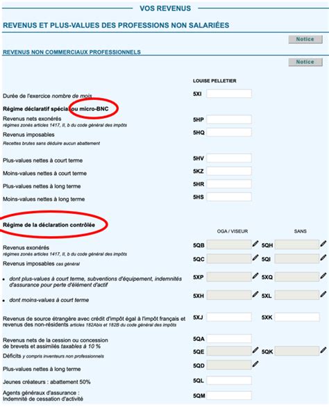 Comment remplir sa déclaration fiscale Impôts BNC TS La Maison