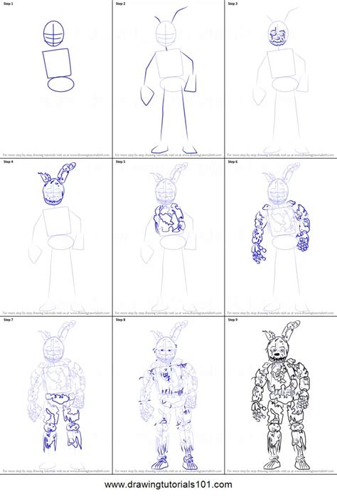 How To Draw Springtrap Step By Step At Drawing Tutorials