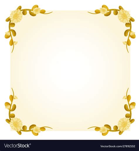 Background template with yellow flowers frame Vector Image