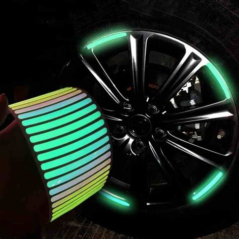 Car Rim Reflective Tape Hub Tire Rim Luminous Strips 20pcs AutoMods