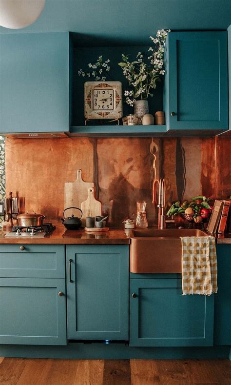 A Vibrant Guesthouse With Vintage Decor And A Copper Kitchen In 2023 Kitchen Interior Copper