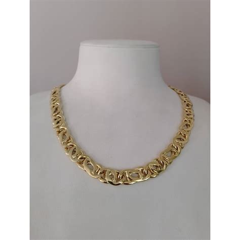 Collana Uomo Maglia Piatta Lucida Oro Giallo 18 Karati 750