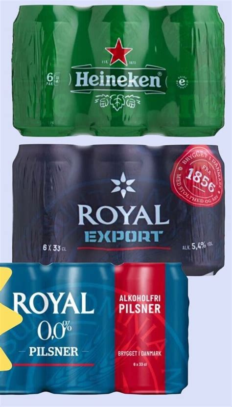 Royal Eller Heineken 6 Pak 6x33 Cl Tilbud Hos Coop 365