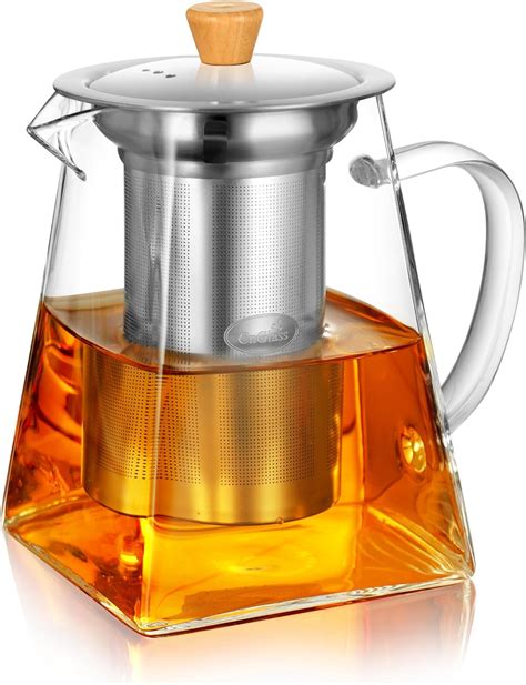 Cnglass Glass Teapot With Infuser24oz Clear Glass Tea Kettle With