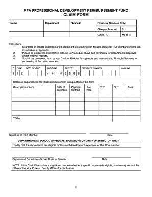 Fillable Online Ryerson CLAIM FORM Ryerson University Fax Email Print