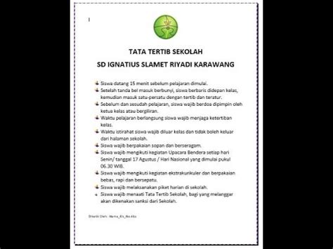 Tutorial Kelas Januari Sd Ignatius Slamet Riyadi Karawang