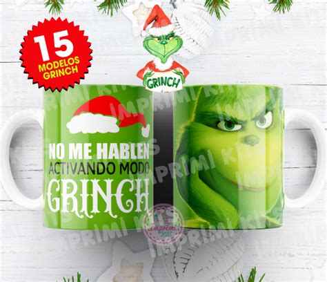 Plantillas Tazas Navidad Grinch Dise Os Sublimar Tn Imprimikits