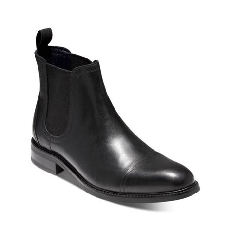 Cole Haan Shoes Cole Haan Mens Black Almond Toe Slip On Boots 2