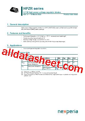 Hpzr C Datasheet Pdf Nexperia B V All Rights Reserved