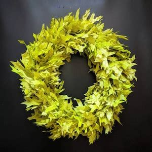 Preserved Green Oak Leaf Wreath For Thanksgiving Or Christmas Etsy