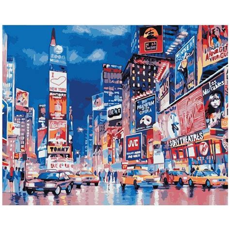 Times Square New York Paint By Numbers Numeral Paint Kit